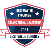 Best master's in organizational leadership programs badge