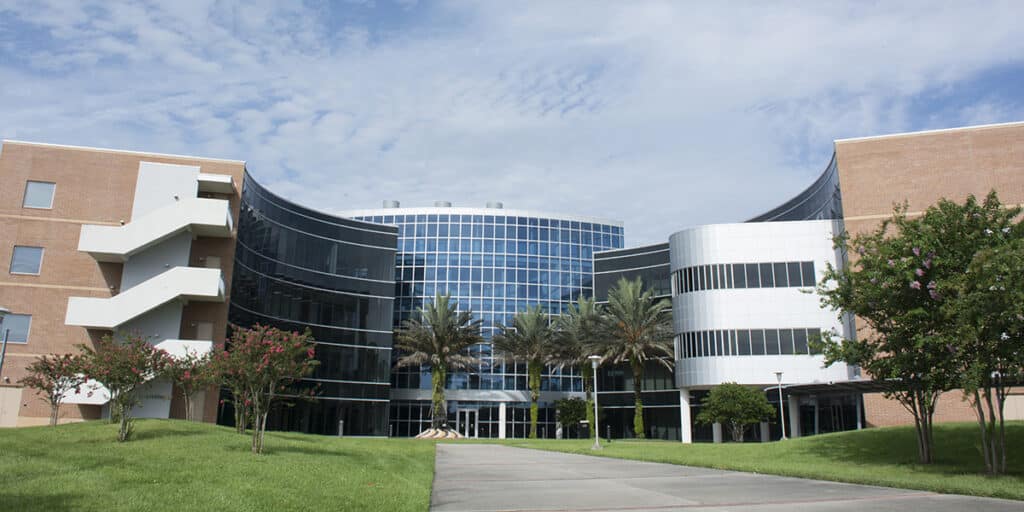 Outdoor view of college campus