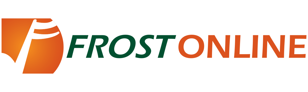 Frost Online logo in green and orange