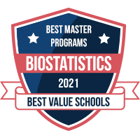 Best master's in biostatistics programs badge