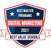 Best master's in digital marketing programs badge