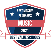 Best online master's in music programs badge