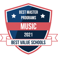 Best online master's in music programs badge