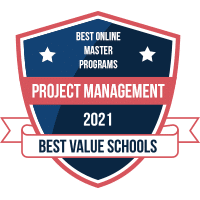 Best online project management masters program badge