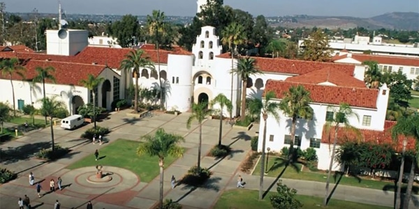 Outdoor view of college campus