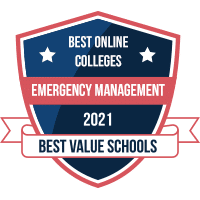 Best online colleges for emergency management degree badge