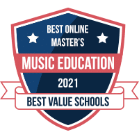 Best online master's in music education badge