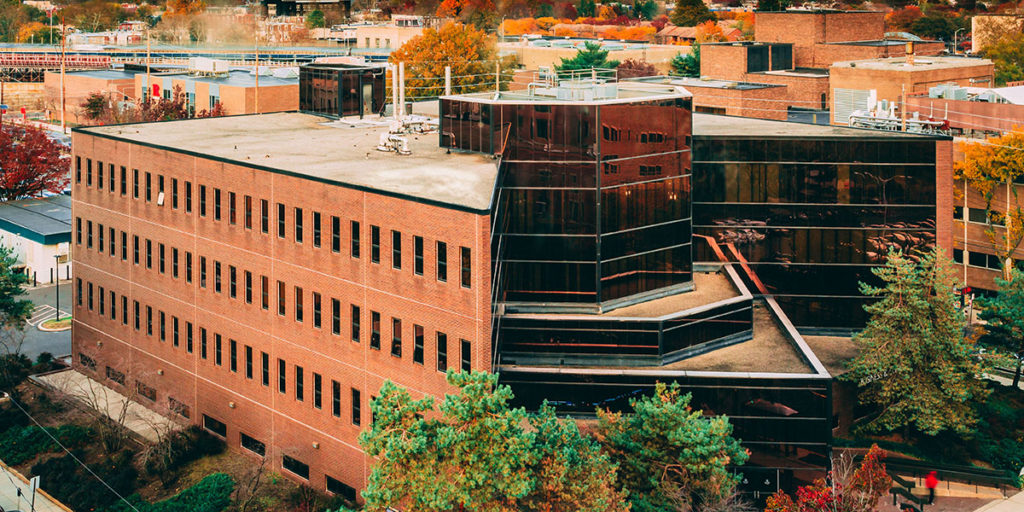 Outdoor view of college campus