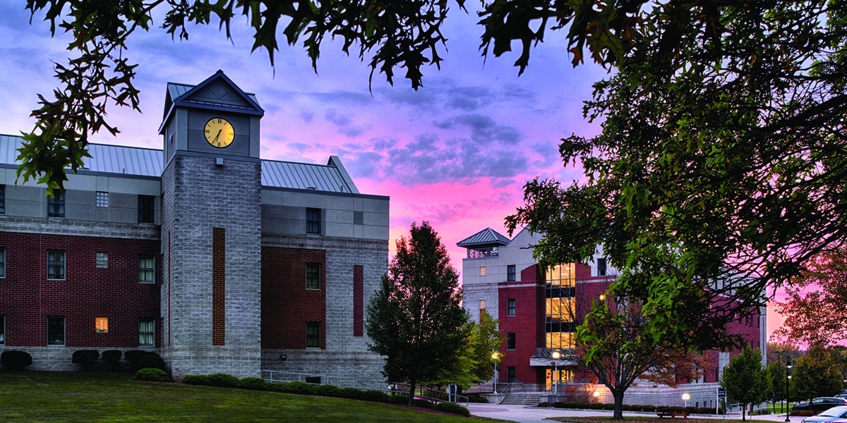 Outdoor view of college campus