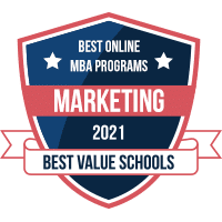 Best online MBA in marketing programs badge