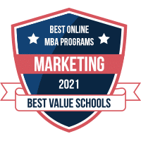 Best online MBA in marketing programs badge