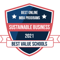 Best online MBA programs in sustainable business badge