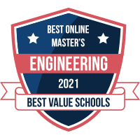Best online master's in engineering badge