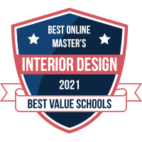Best online master's in interior design badge