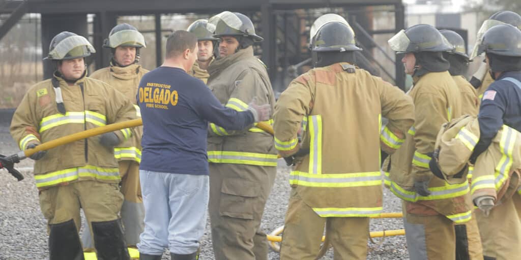 Firefighting students at Bates Technical College