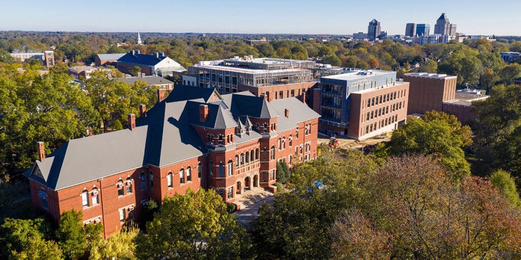 Outdoor view of college campus