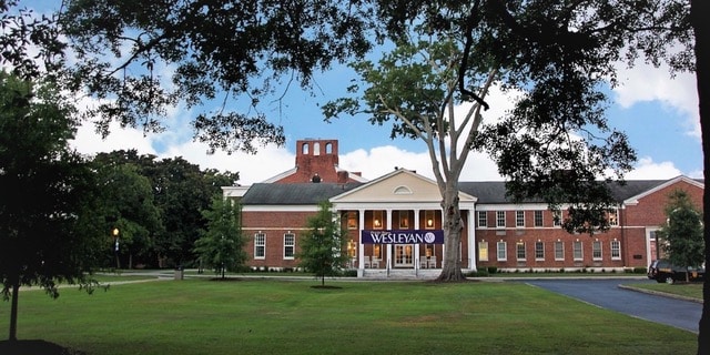 Outdoor view of Wesleyan college campus