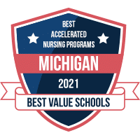 Best accelerated nursing programs in Michigan badge