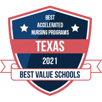 Best accelerated nursing programs in Texas badge