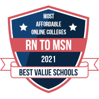 Most affordable colleges for RN to MSN badge