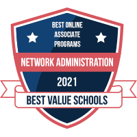 Best online associate degree in network administration programs badge