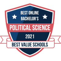 Best online bachelor's in political science badge