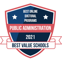 Best online doctoral programs in public administration badge