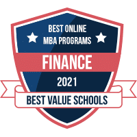Best online MBA in finance programs badge
