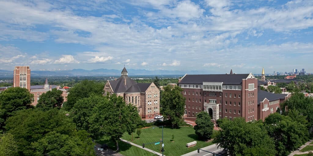 Outdoor view of college campus