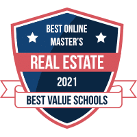 Best online master's degree in real estate badge