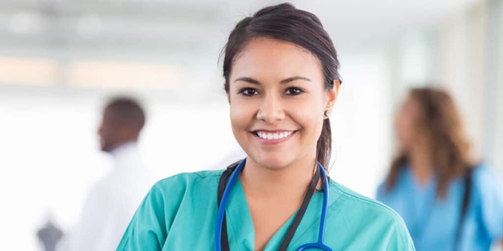 Smiling nursing student