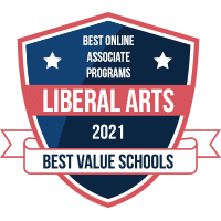 Best online associate in liberal arts programs badge