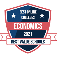 Best online economics program badge