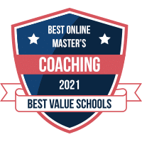 Best online master's in coaching badge