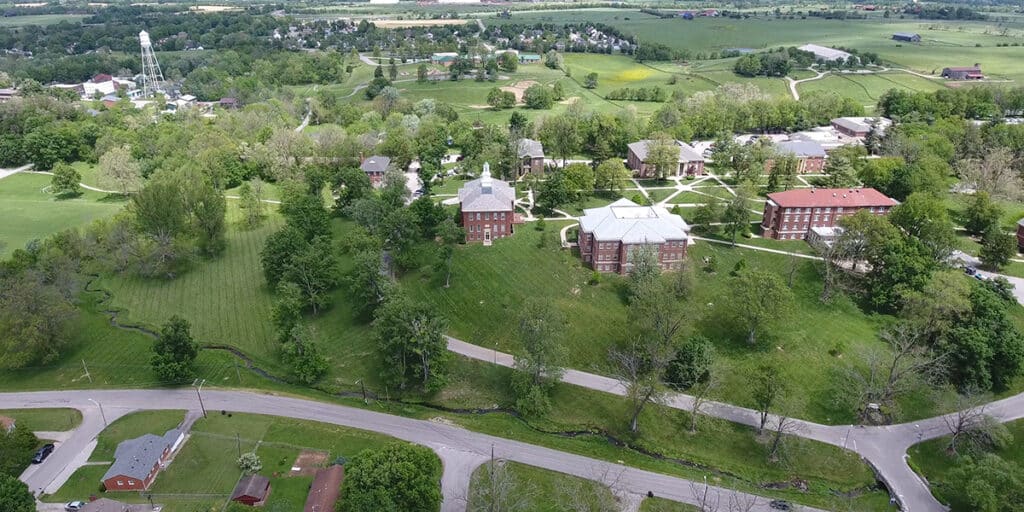 Outdoor view of college campus