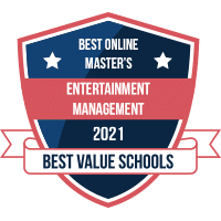 Best online master's in entertainment management programs badge