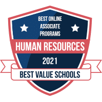 Best online associate programs in human resources badge