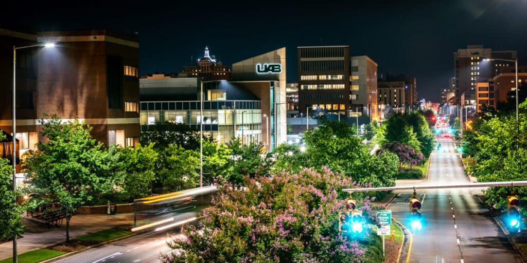 Outdoor view of college campus