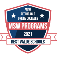Most affordable online MSW programs badge
