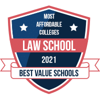 Most affordable law schools badge 