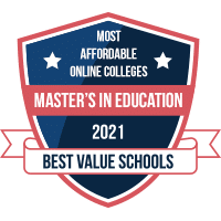 Most affordable online master's in education badge